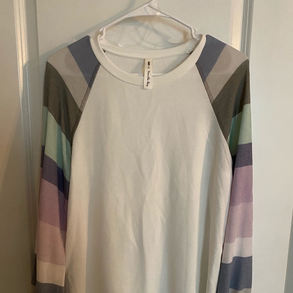 Boutique long sleeve striped top size M